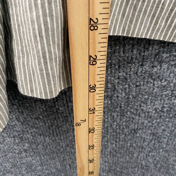 Chicos Pants Womens L Green Striped Linen Blend High Rise Straight Casual Resort - Picture 9 of 9